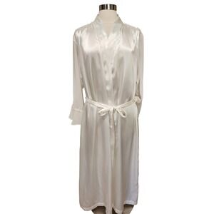 Vintage L.A. Intimates Tina Robe Full Length Belted Honeymoon Cream size XL